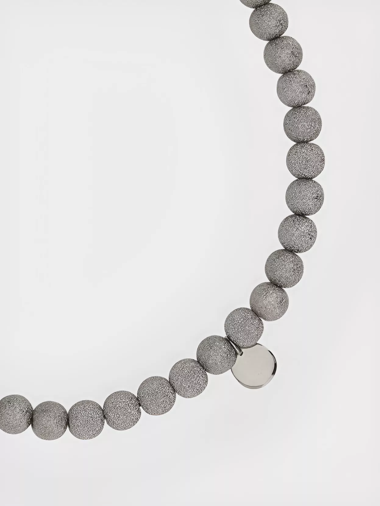 Brunello Cucinelli Sterling Silver Beaded Necklace With Drop Pendant