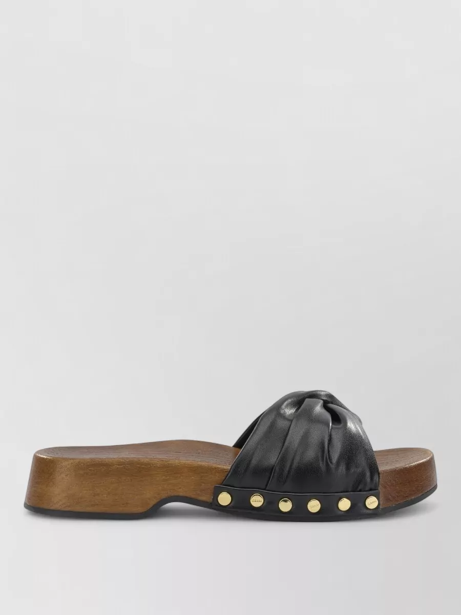 Ganni Leather Slide Sandals