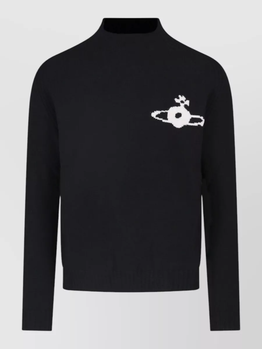 Vivienne Westwood merino wool fine-knit ribbed mock-neck sweater