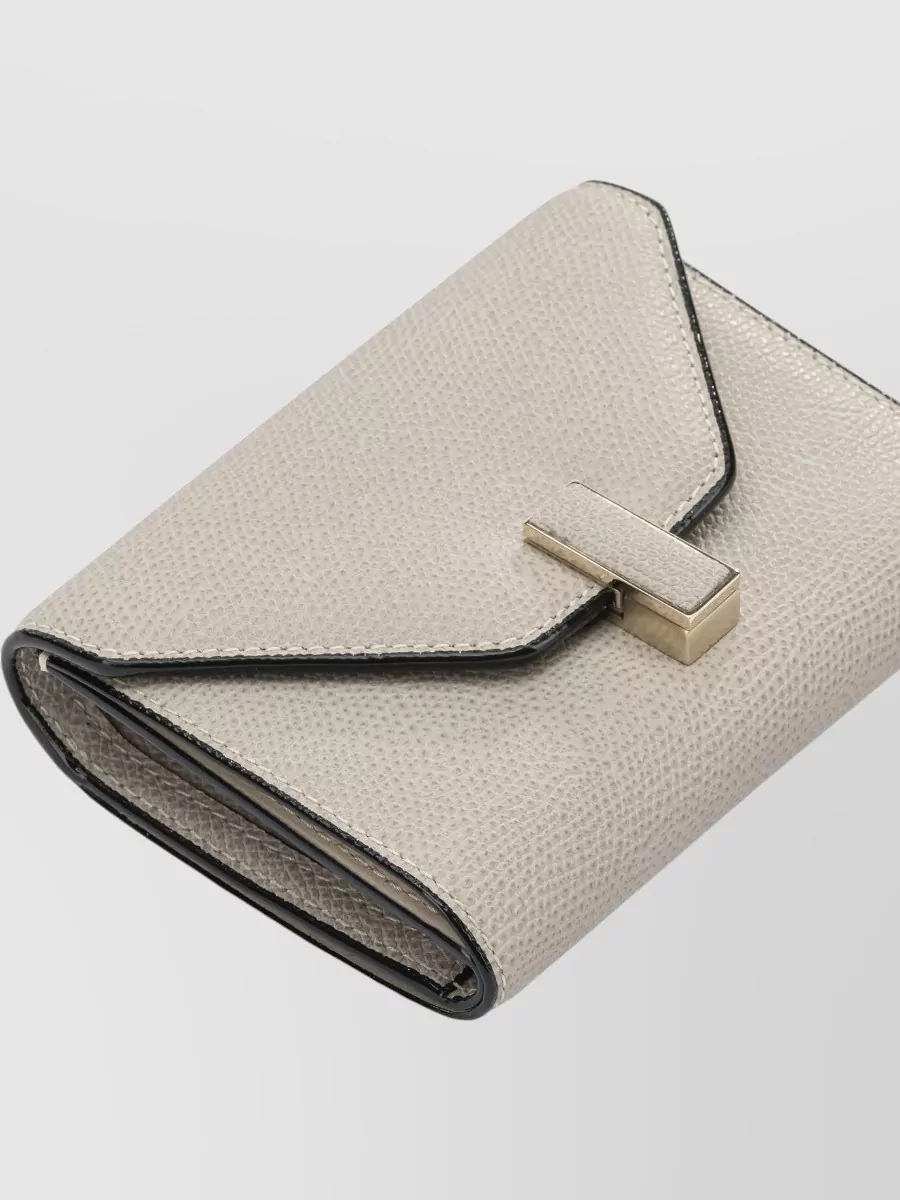 Valextra Isis Trifold Wallet Envelope Flap Textured