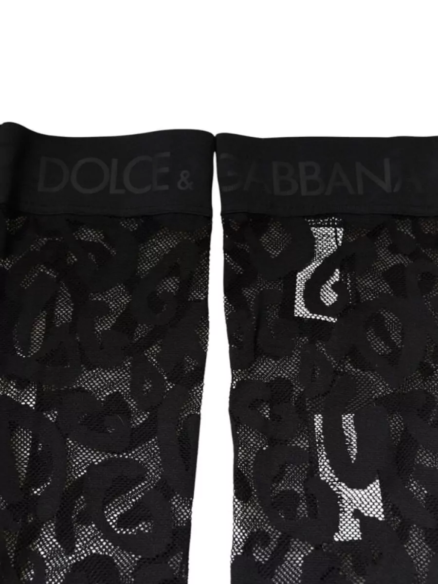 Dolce&Gabbana Floral Lace Cotton Stretch Stockings