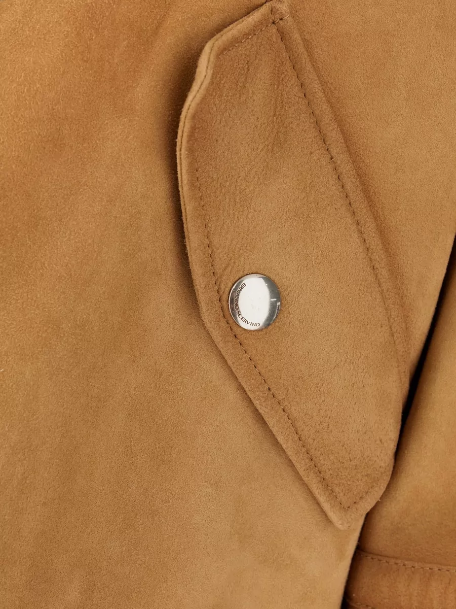 Ermanno Scervino Suede Aviator Bomber Jacket