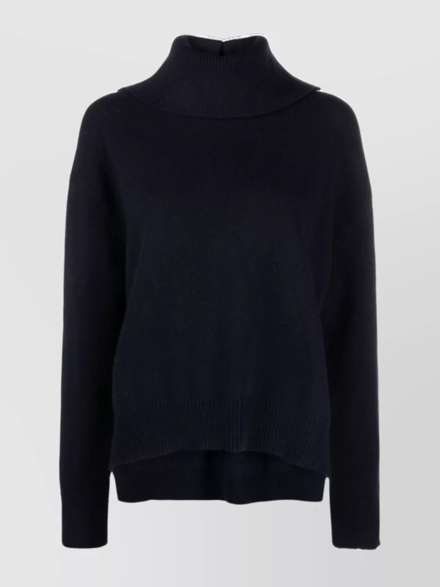 Shop Jil Sander Yak Blend Ribbed Roll-neck Sweater In Black