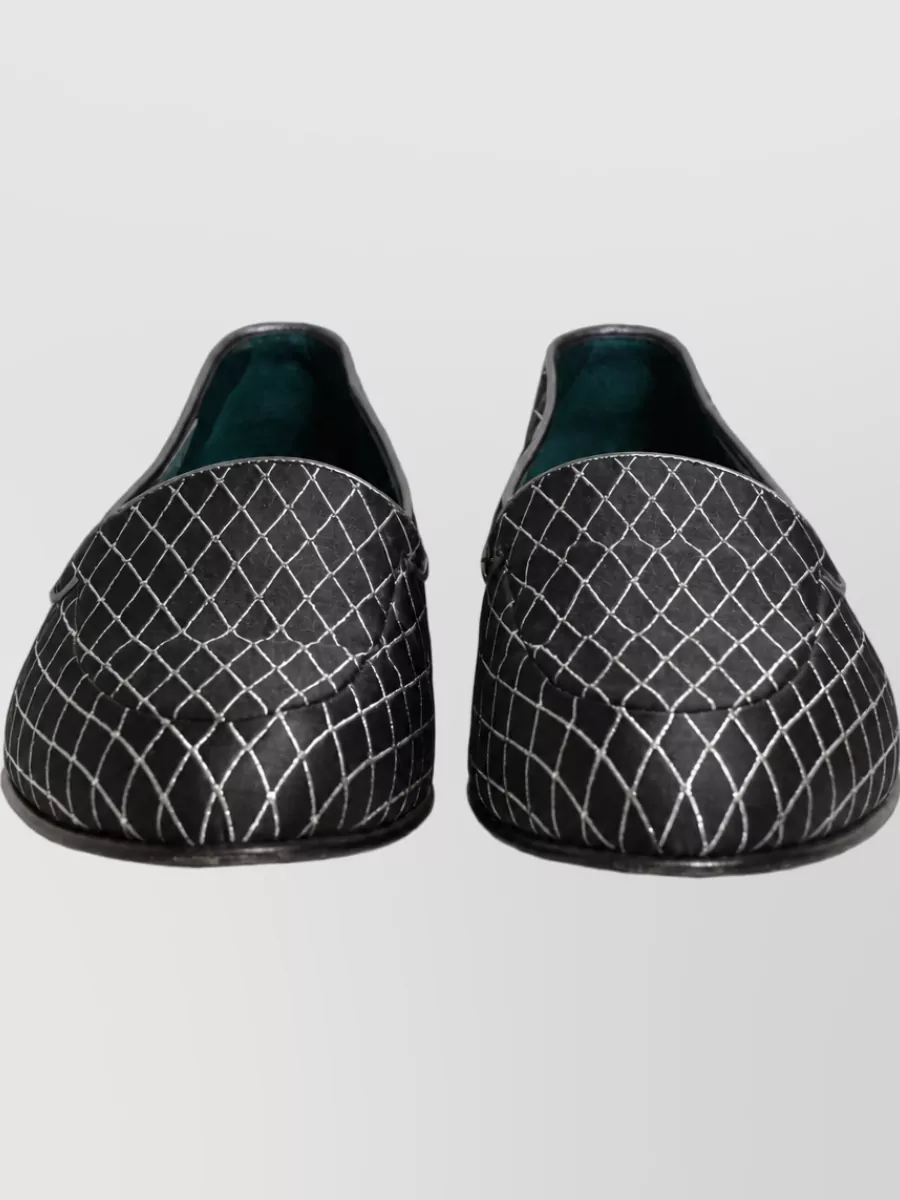 Dolce&Gabbana Leather Diamond-Quilted Slippers