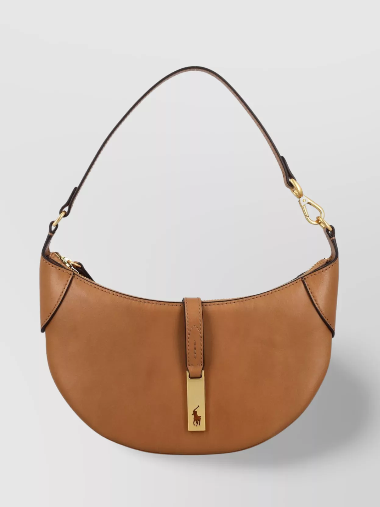 Polo Ralph Lauren Curved Shape Shoulder Bag With Gold-Tone Hardware
