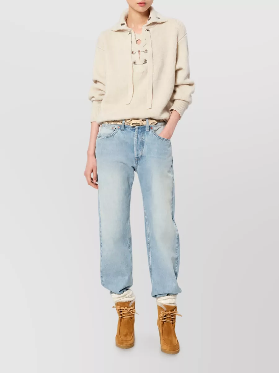 Isabel Marant Wool Alpaca High Neck Ribbed Sweater