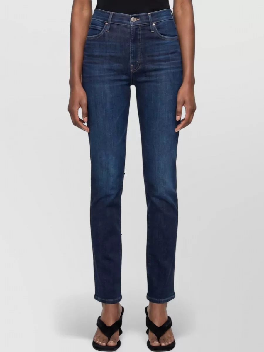 Mother denim mid-rise straight-leg jeans