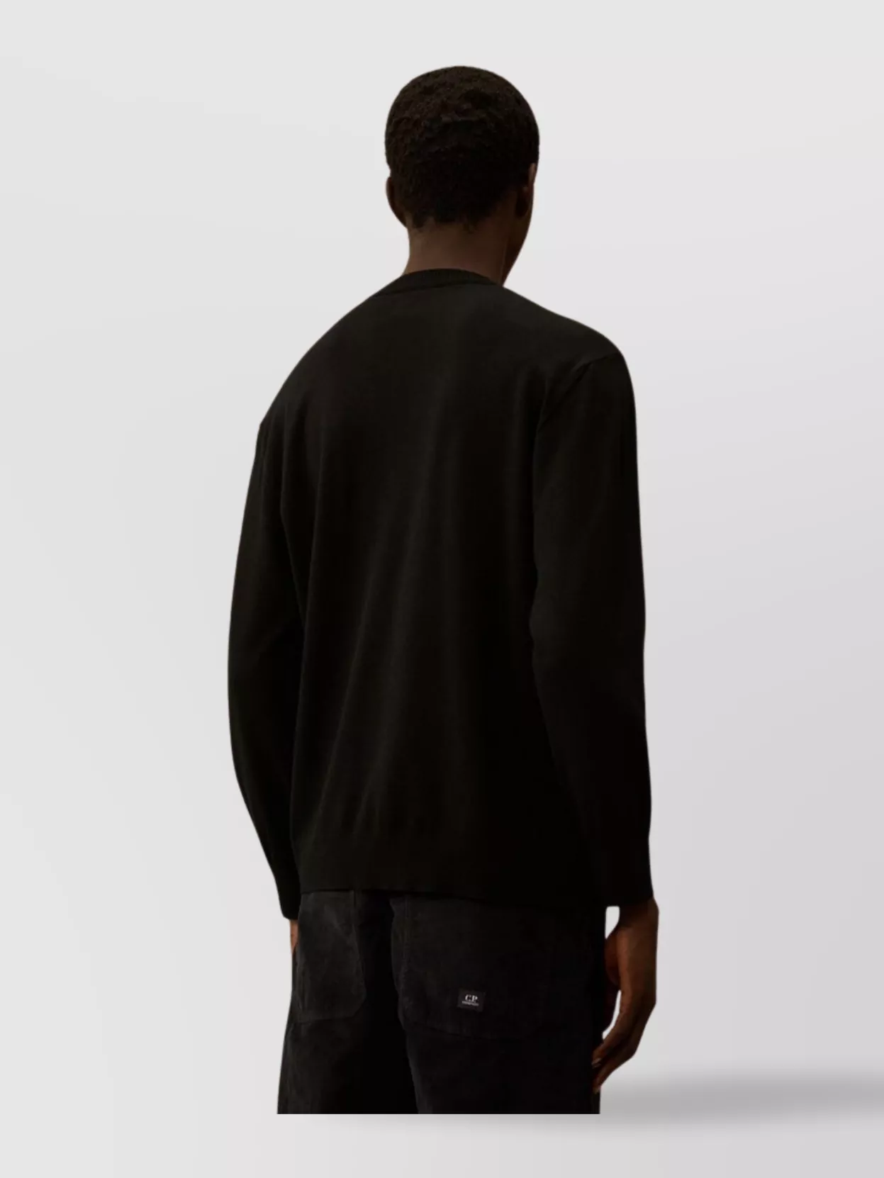 C.p. Company Merino Wool Crewneck Sweater Featuring Pockets