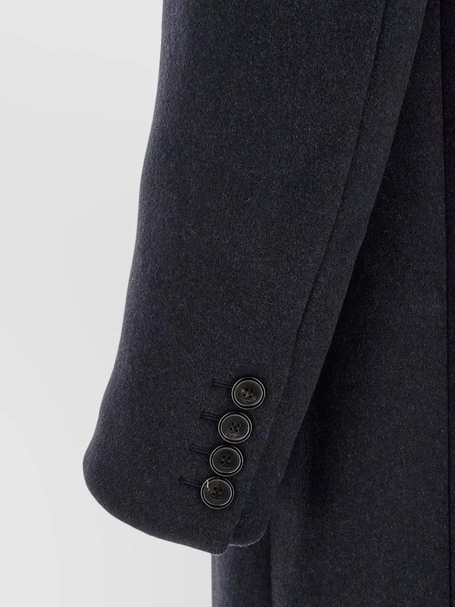 Saint Laurent Wool Double-Breasted Long Coat