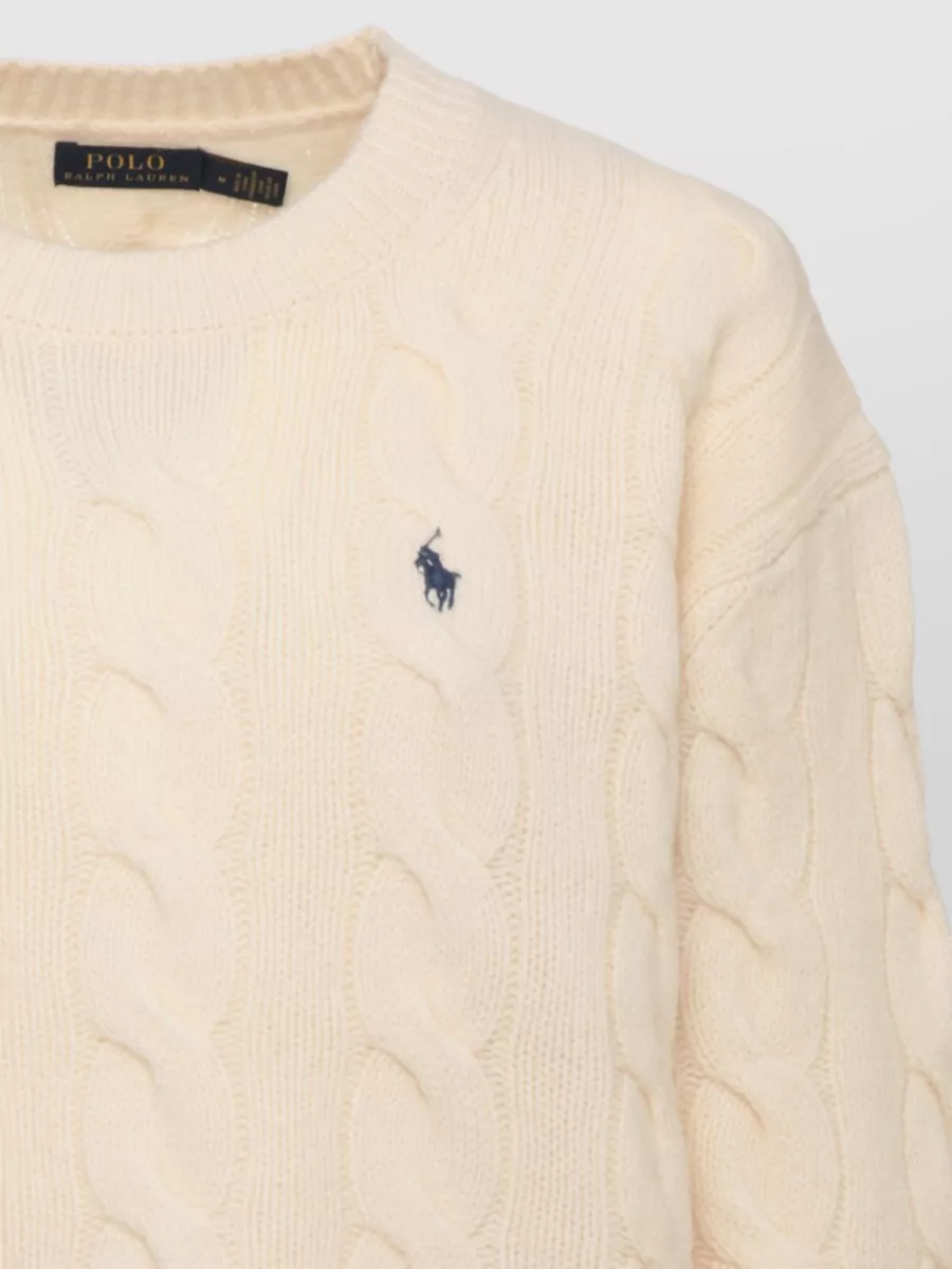 Ralph Lauren Wool Cashmere Ribbed Crewneck Sweatshirt