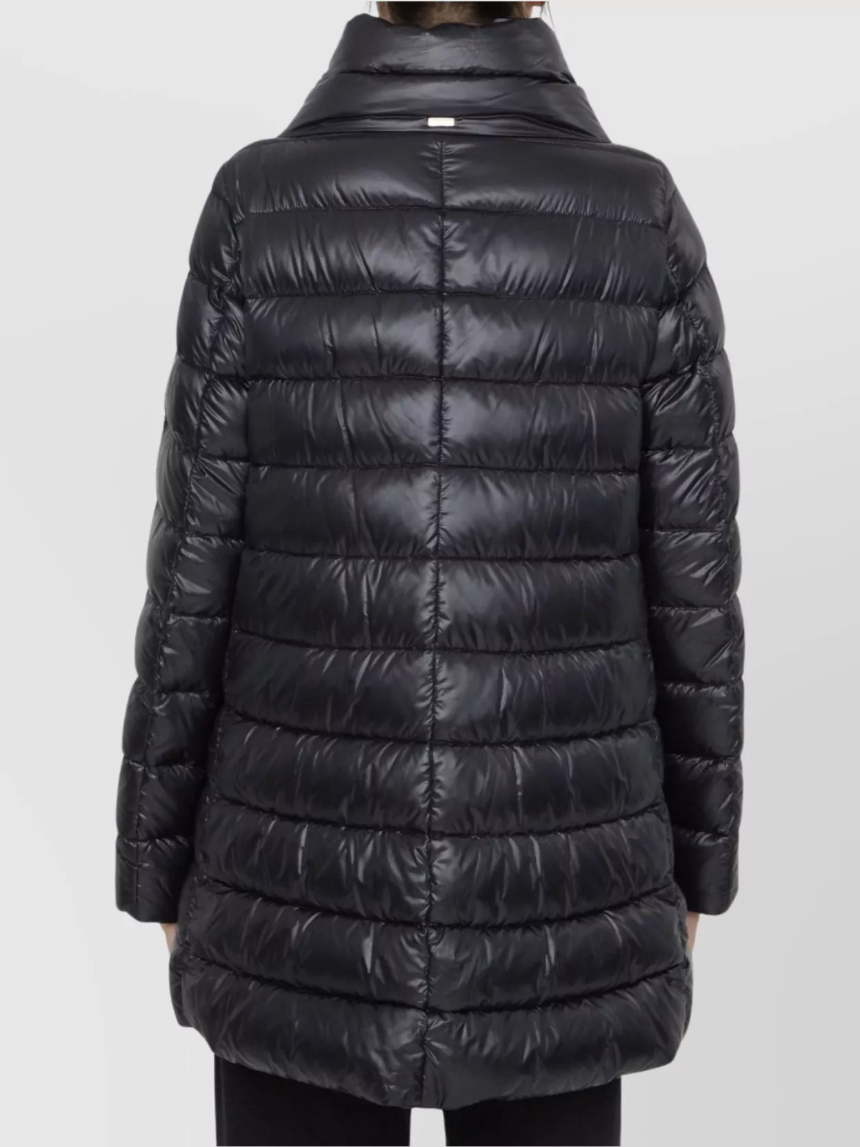 Herno Quilted Down Jacket High Collar In Black