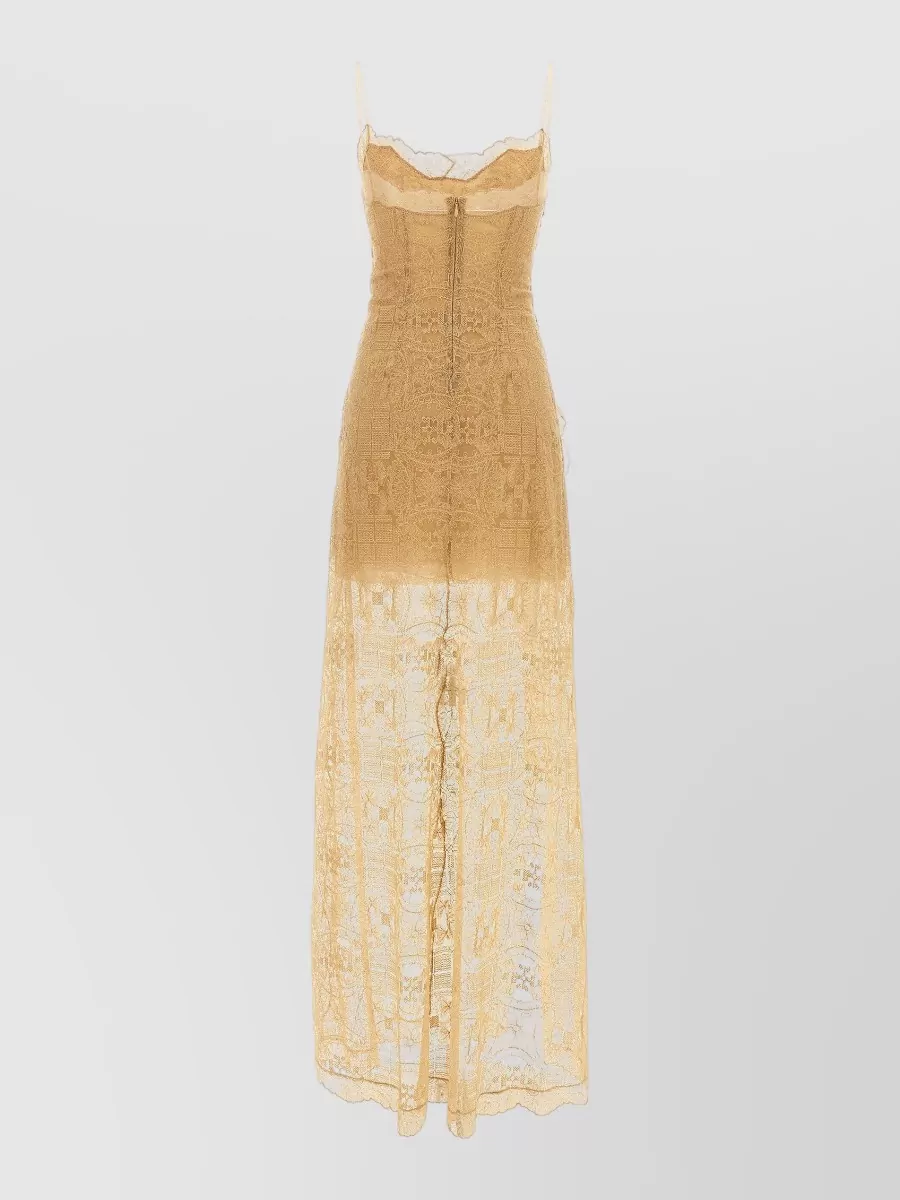 Ermanno Scervino Embroidered Sheath Maxi Dress