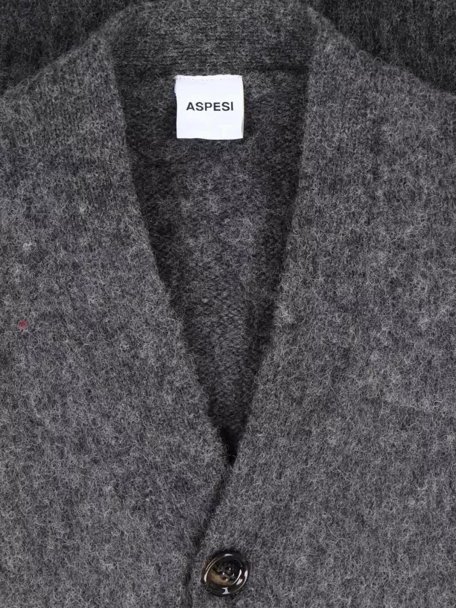 Aspesi Wool Crewneck Cardigan