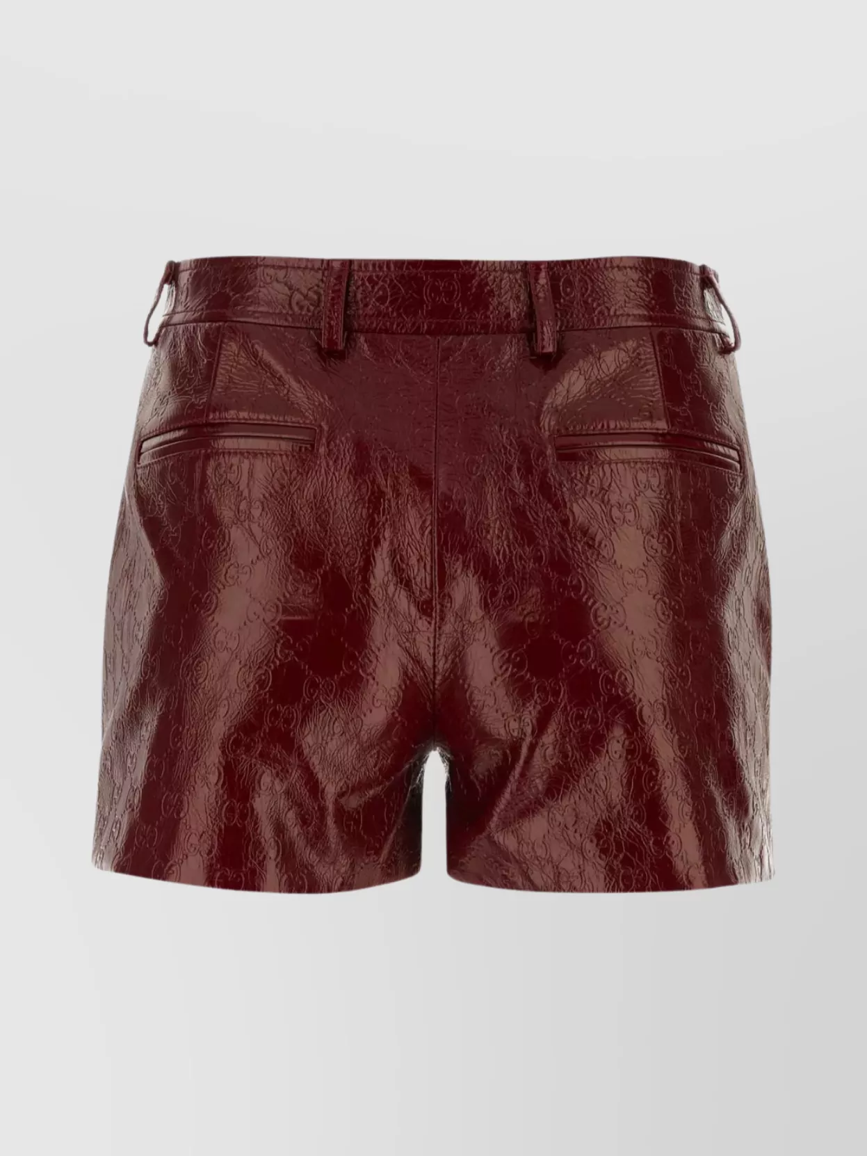 GUCCI TIZIANO EMBOSSED TEXTURE LEATHER SHORTS