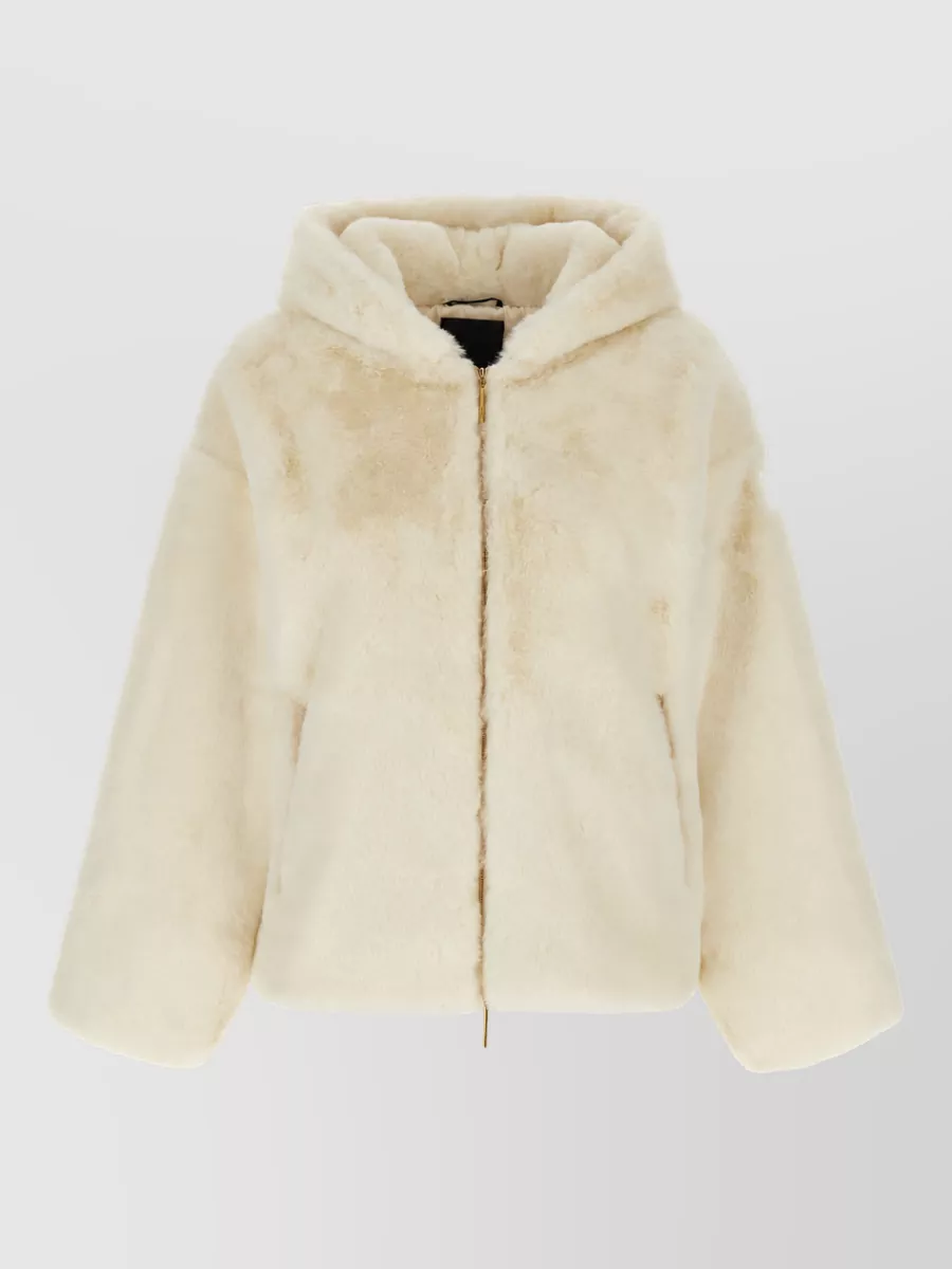 Tatras plush hooded faux fur coat