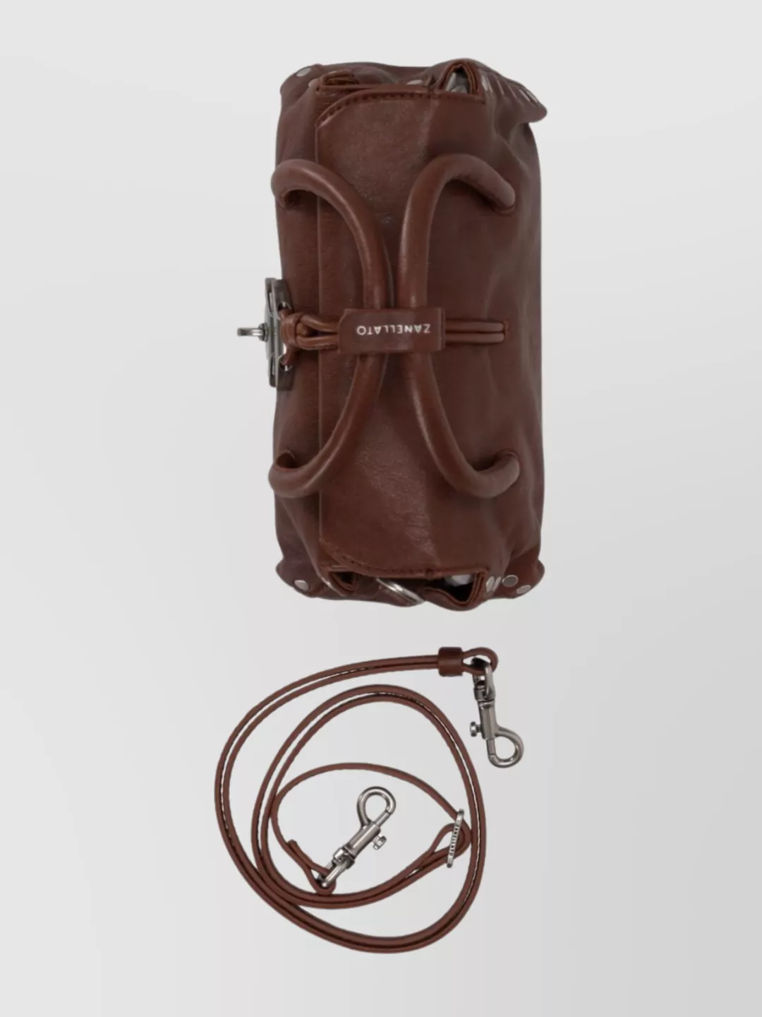 Zanellato Structured Shoulder Bag Featuring Rolled Handles In Brown