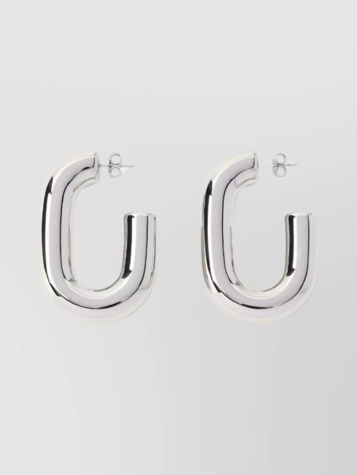 Rabanne Xl Link Hoops Earrings In White
