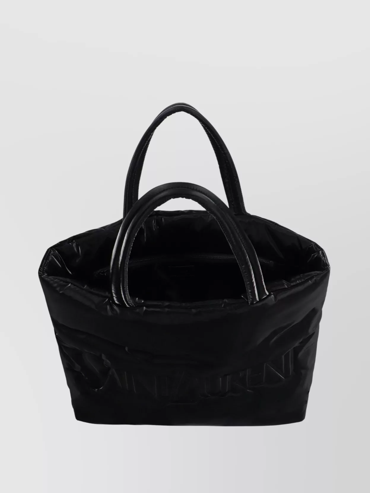 Saint Laurent Quilted Leather Tote With Black Metal Hardware