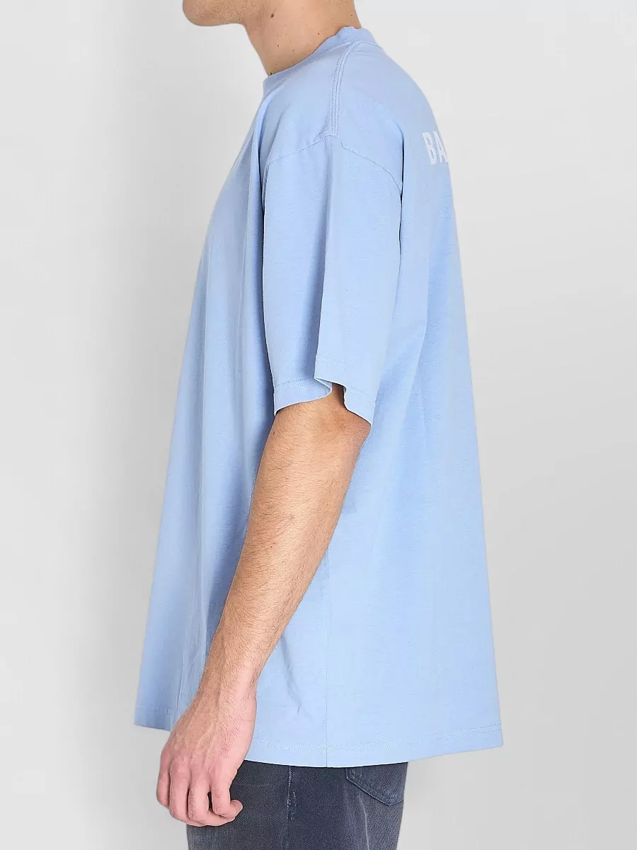 Balenciaga Logo Back Cotton Jersey Crewneck T-Shirt