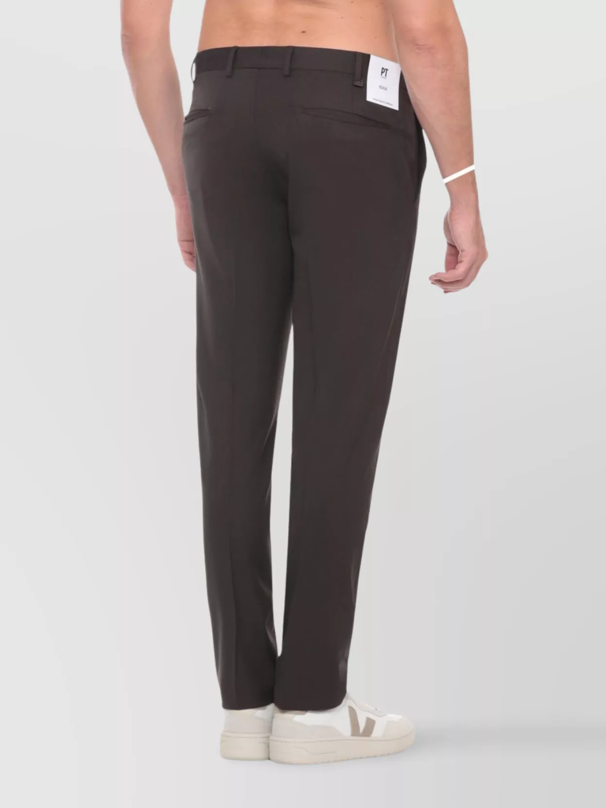 Pt Torino Tailored Virgin Wool Trousers Pockets
