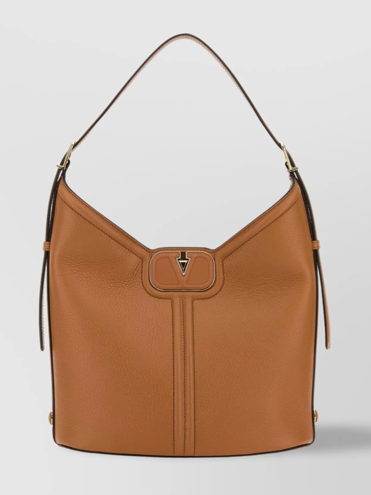 Shop Valentino Leather Handbag Featuring Tassel Accents In Beige