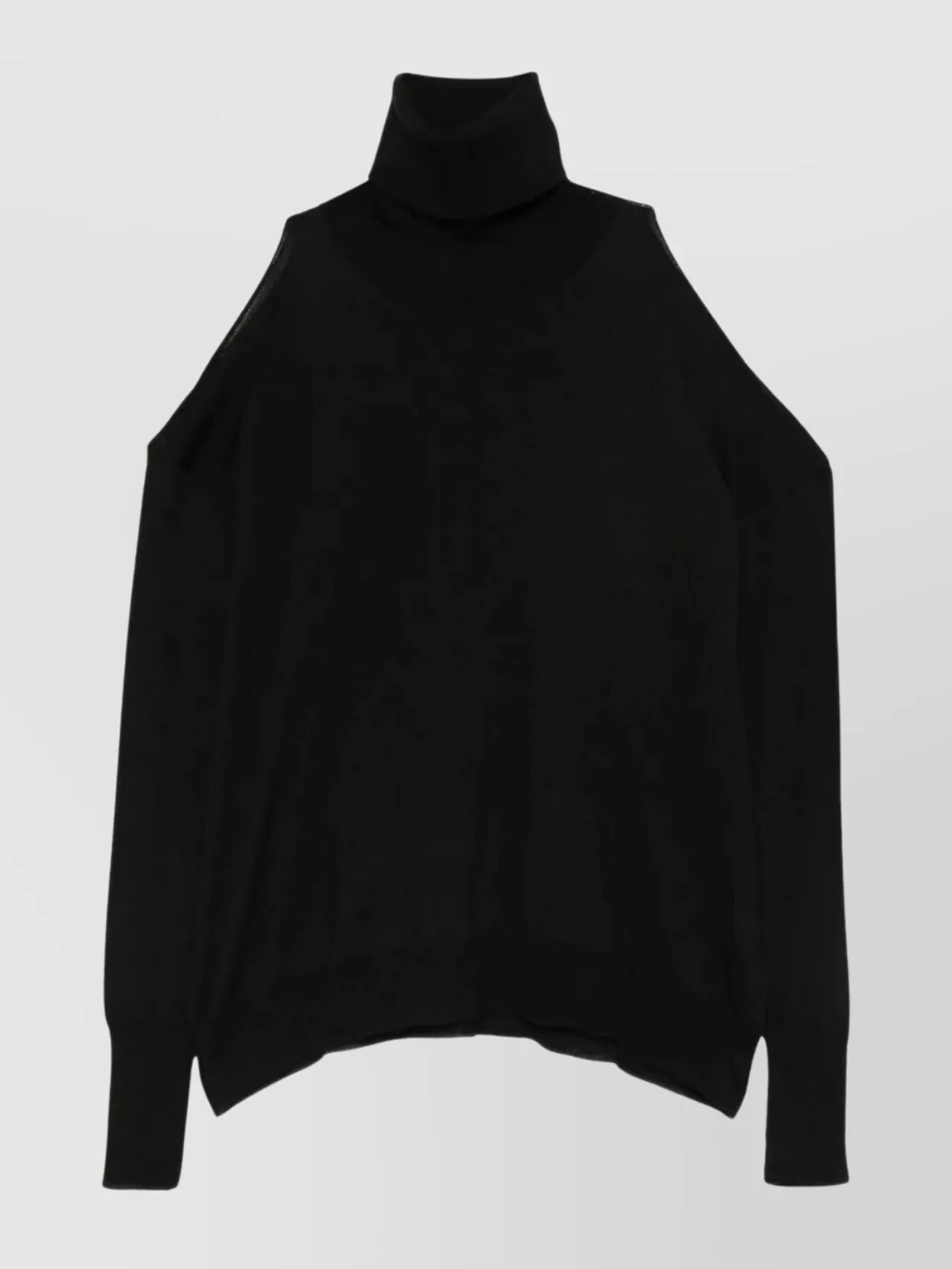 Roberto Collina Cut-out Oversized Turtleneck Sweater Clothing In Black