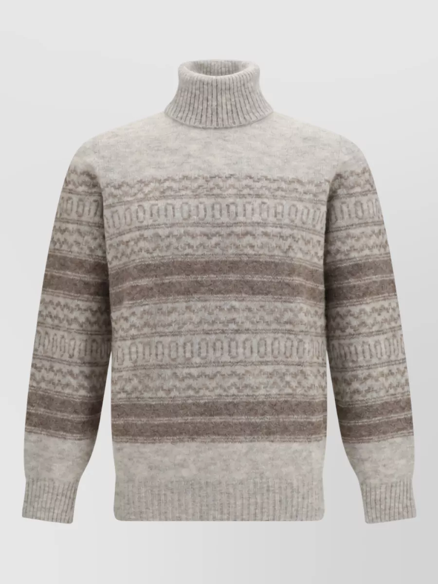 Brunello Cucinelli cashmere-blend fair isle turtleneck jumper