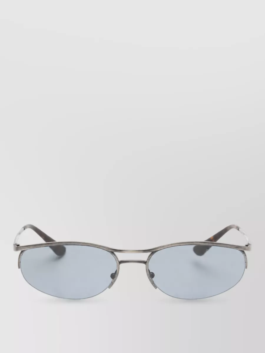 Emporio Armani silver oval sunglasses
