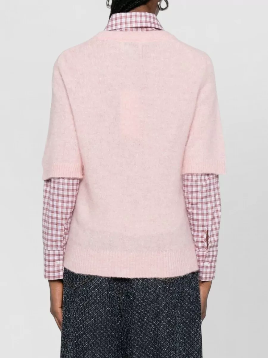 Ganni Crew Neck Graphic Top Short Sleeves