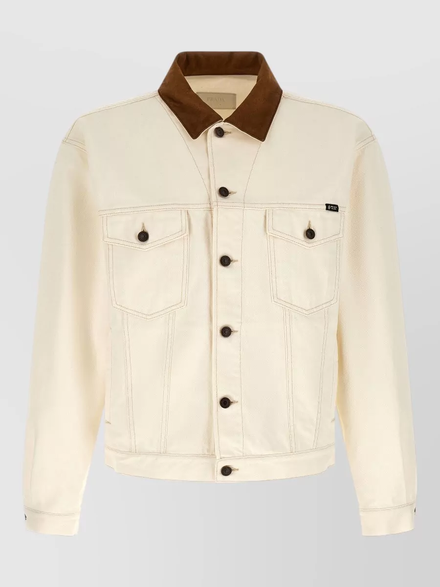 Prada denim single breasted jacket