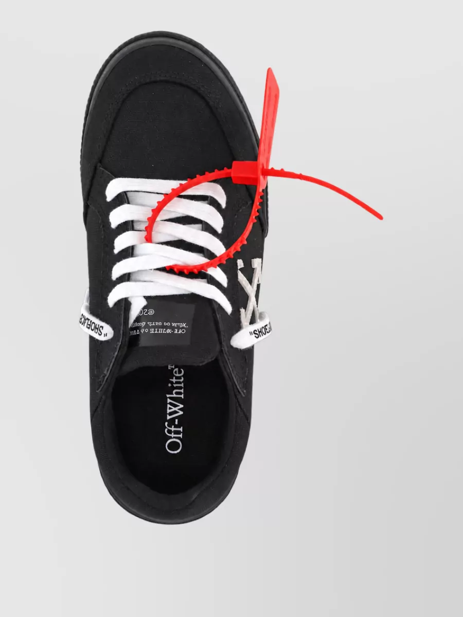 Off-White Cotton Leather Low-Top Sneakers