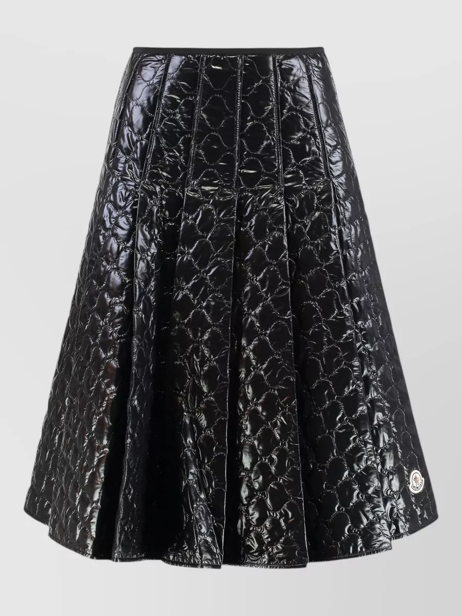 Moncler Quilted checked midi a-line skirt