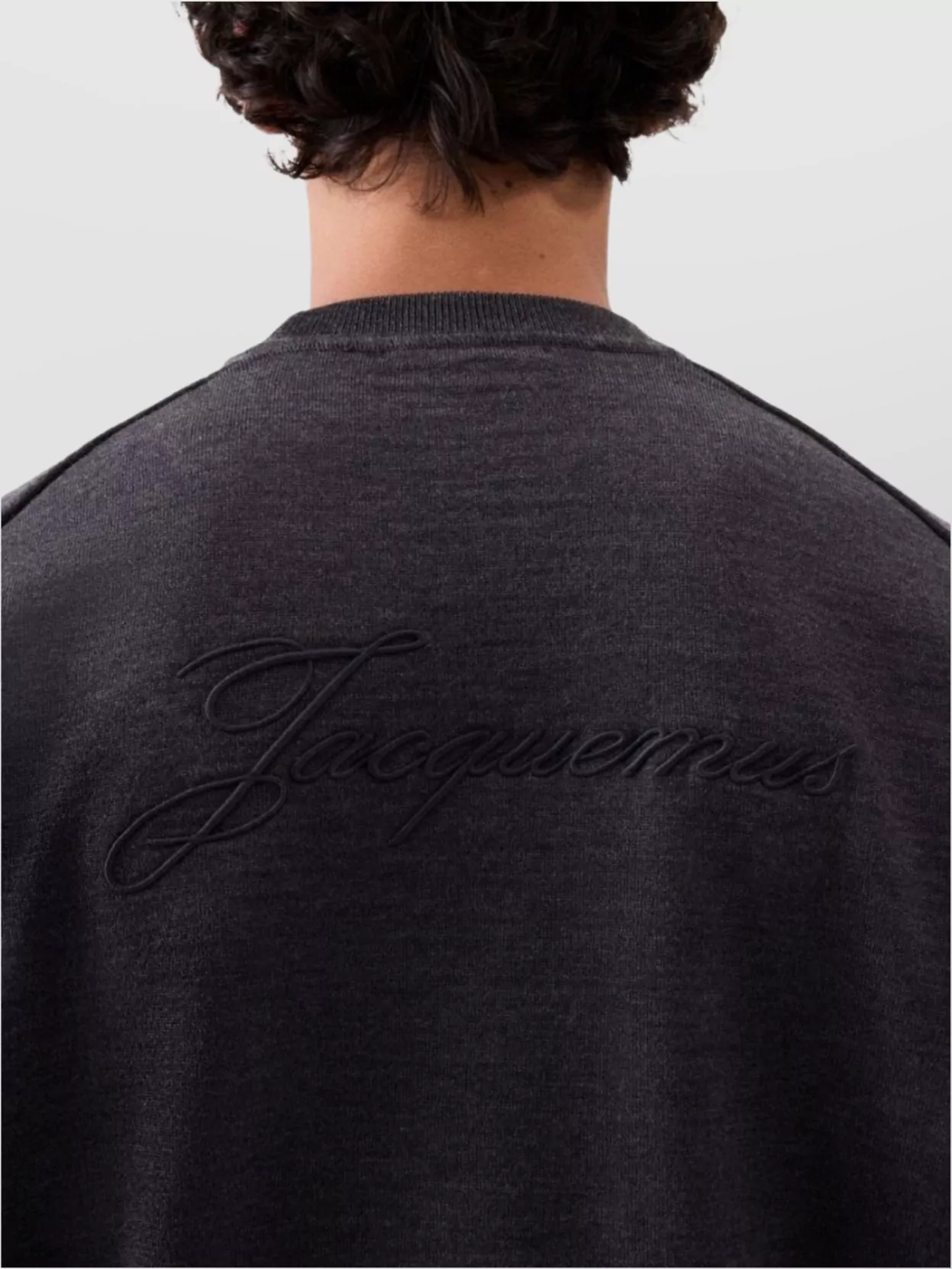 Jacquemus Long Sleeve Crewneck Sweater With Ribbed Cuffs