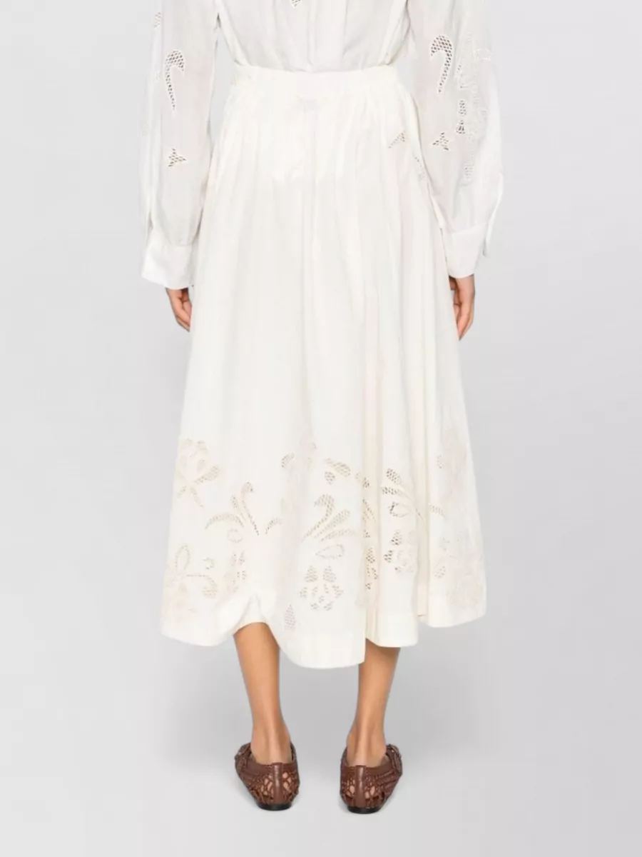 Forte Forte Embroidered Cotton A-Line Skirt