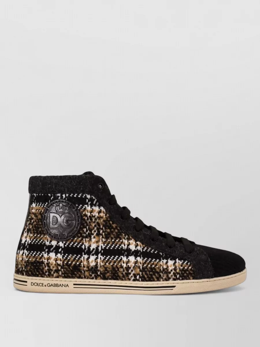 Dolce&Gabbana Plaid High-Top Sneakers