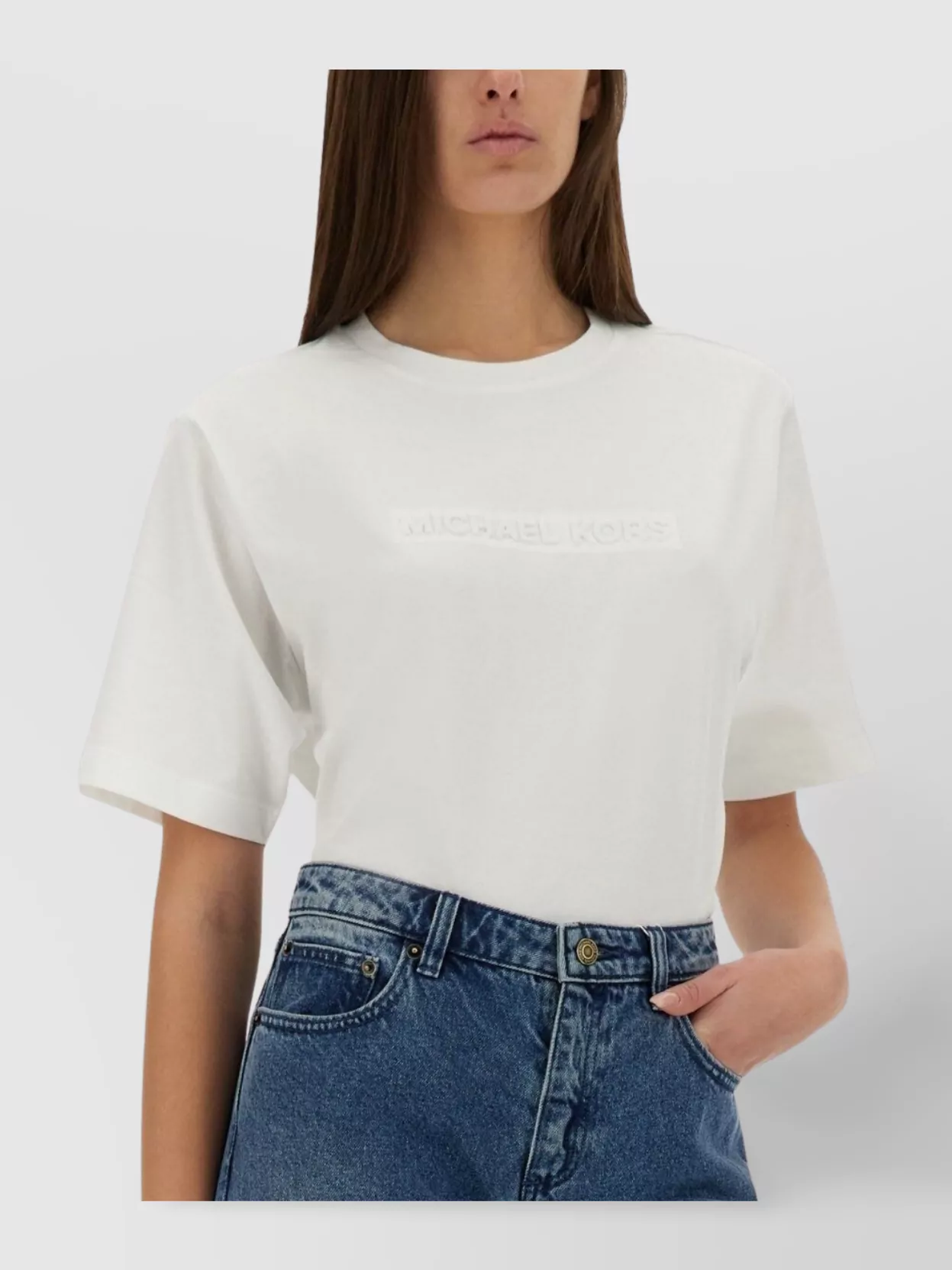 Michael Kors Cotton Crew Neck T-shirt With Short Sleeves And Straight Hem
