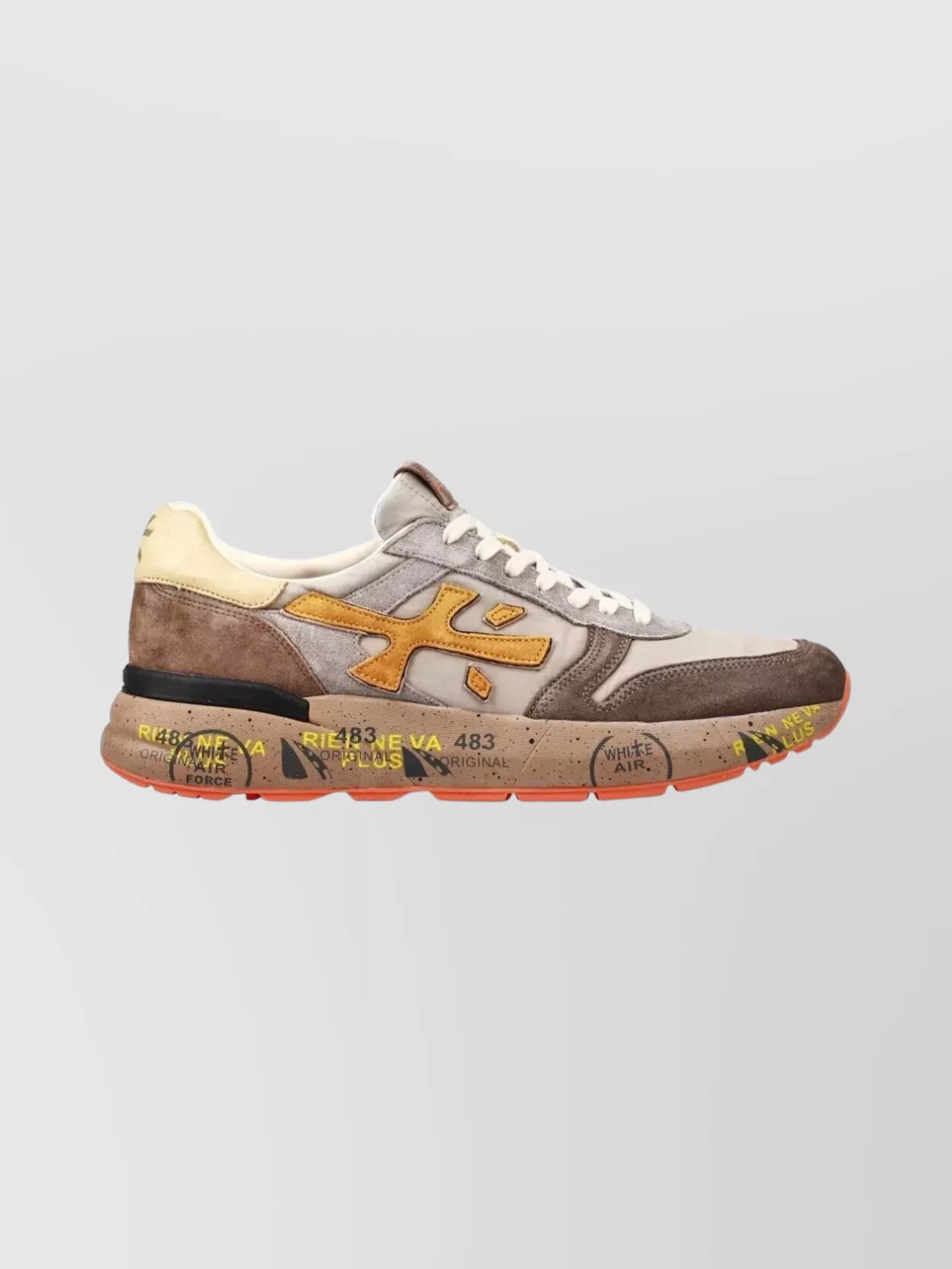 Premiata Sneakers With Contrast Panels And Round Toe