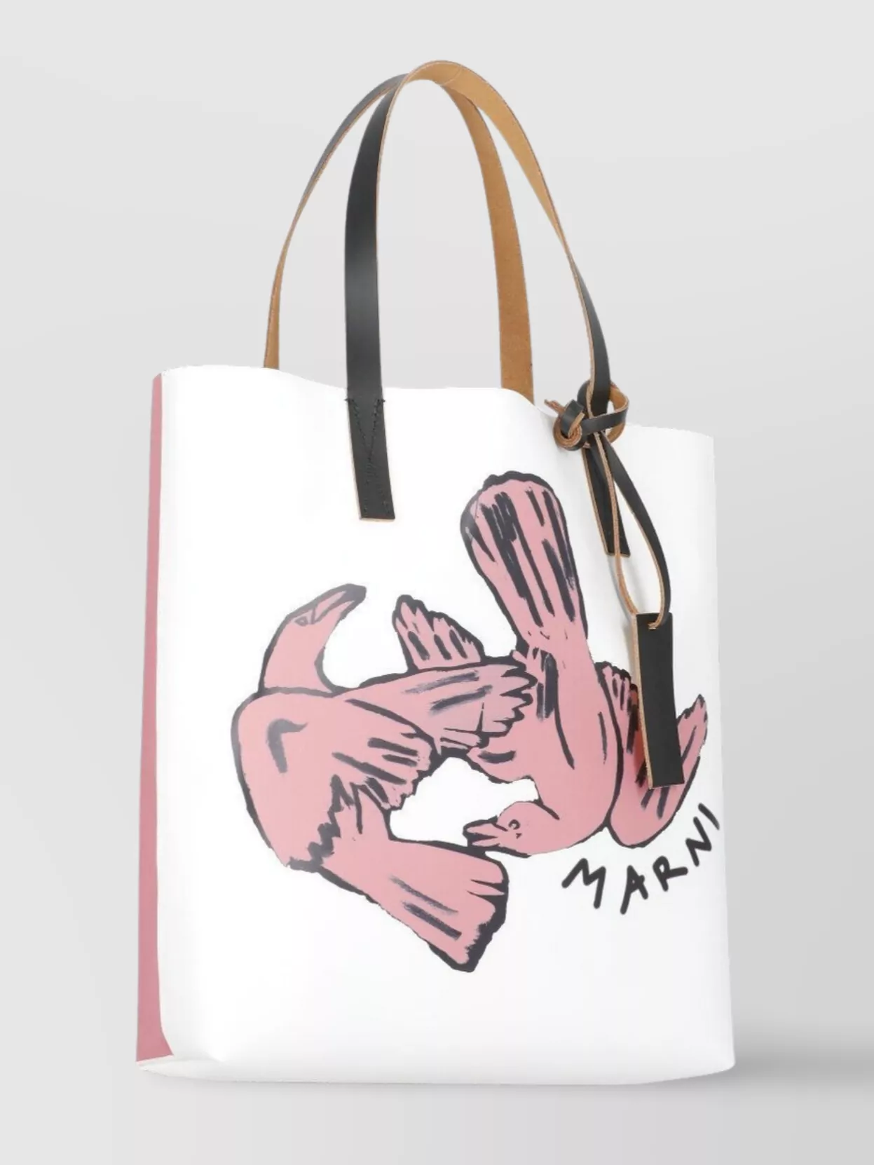 Marni Shoulder Bag With Contrast Stitching And Graphic Print