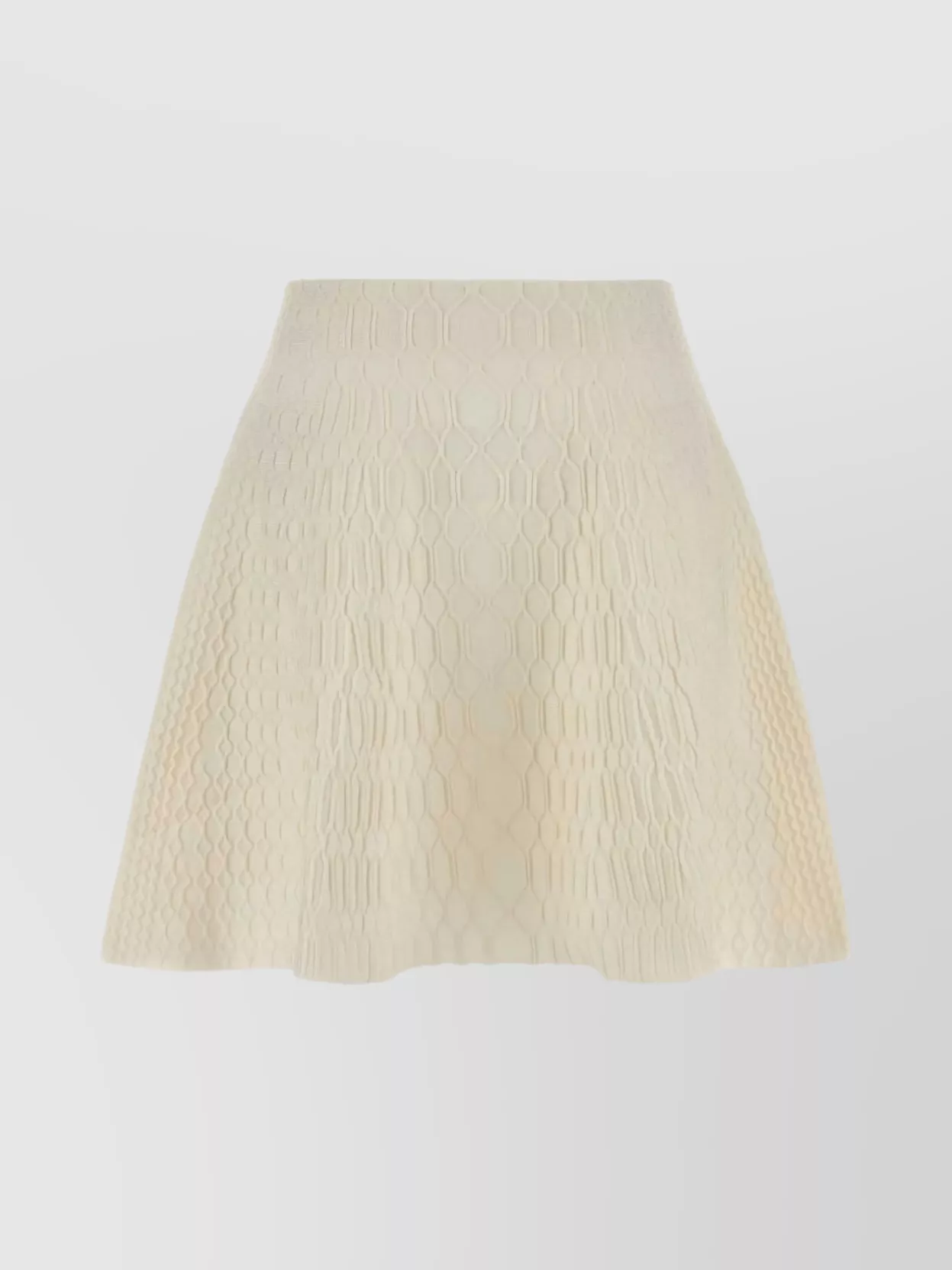 Balmain Crocodile Texture Flare A-line Skirt In Neutral