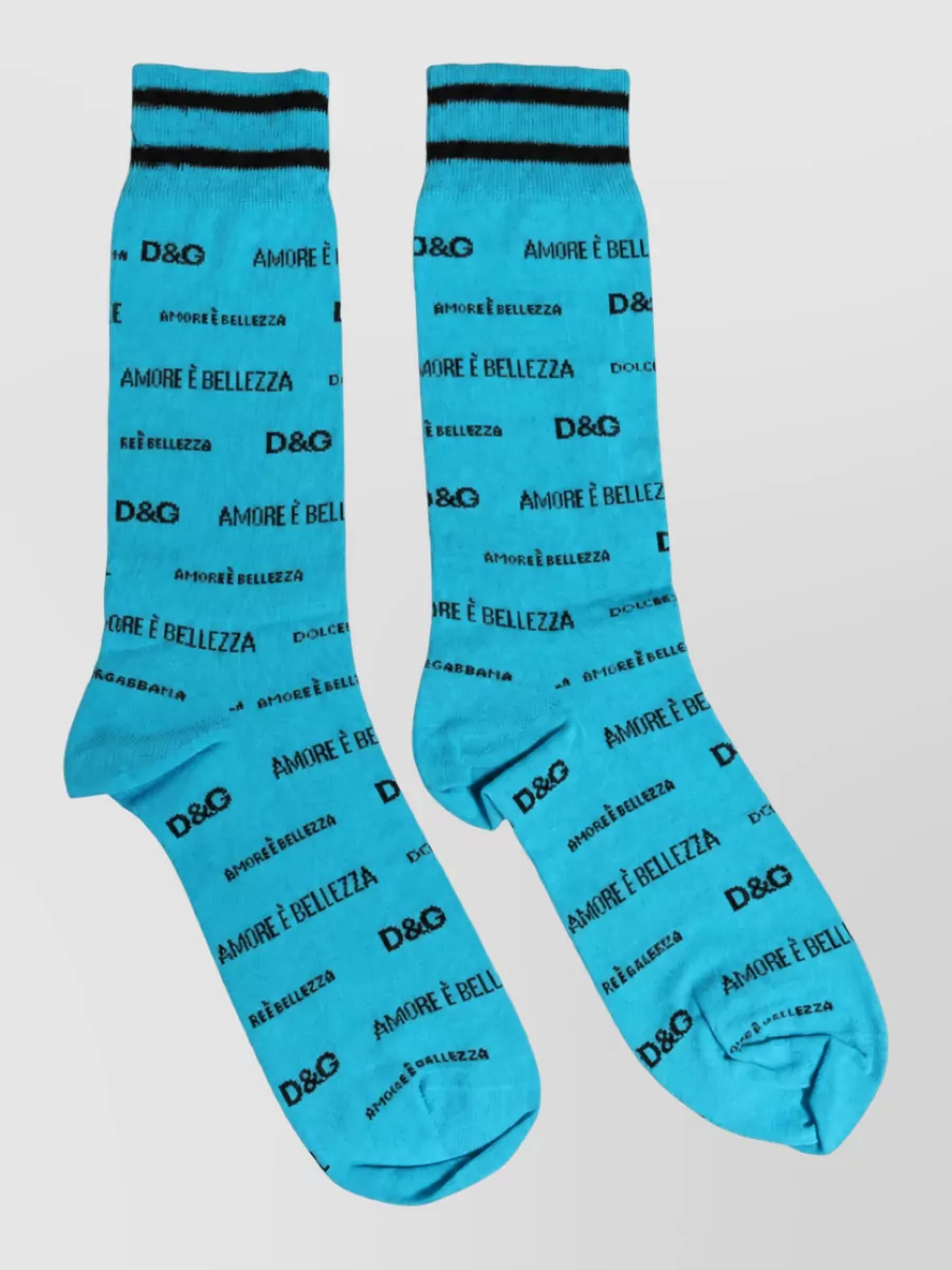 Dolce&Gabbana Cotton Logo Mid Calf Socks