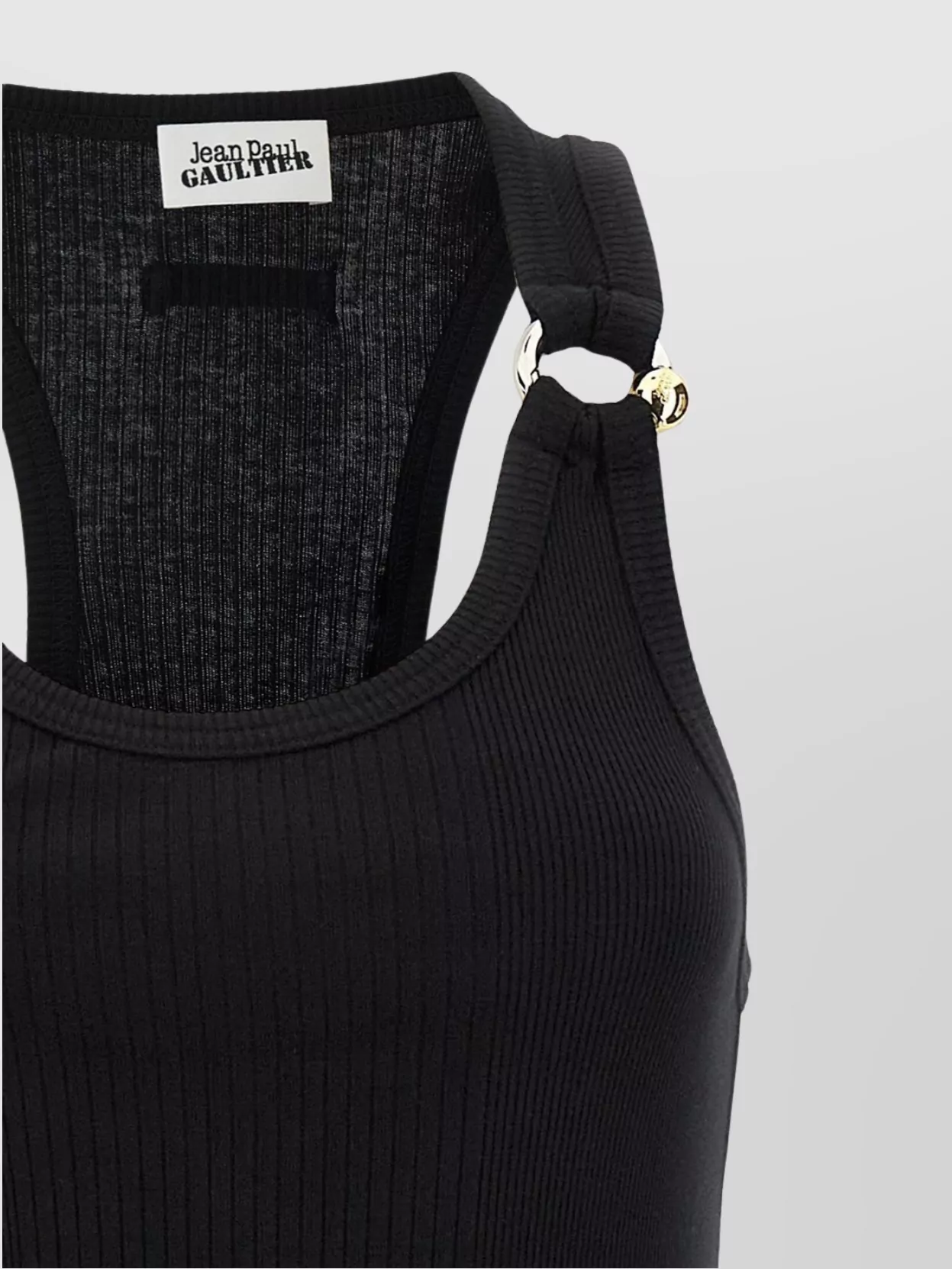 Jean Paul Gaultier 'Gold-Tone Hardware Ribbed Dress'