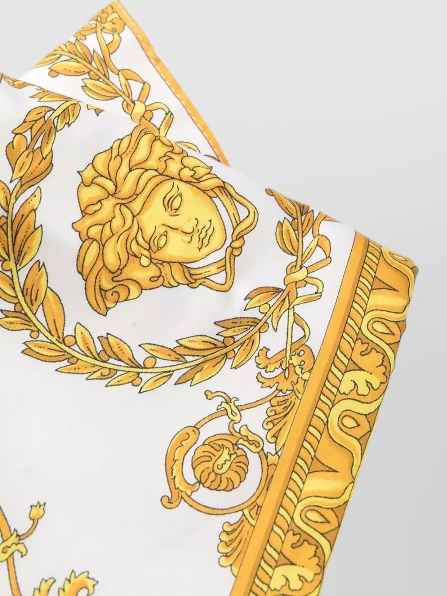 Versace Cotton Logo Print Hooded Dressing Gown