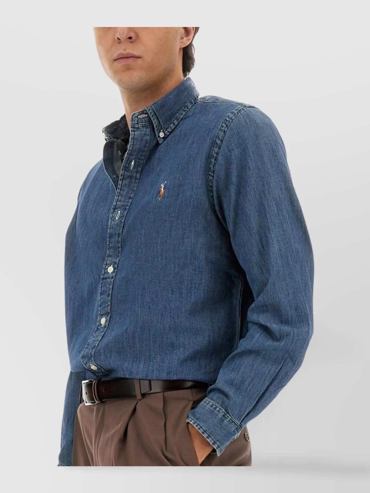Polo Ralph Lauren Collared Shirt With Cuffed Long Sleeves