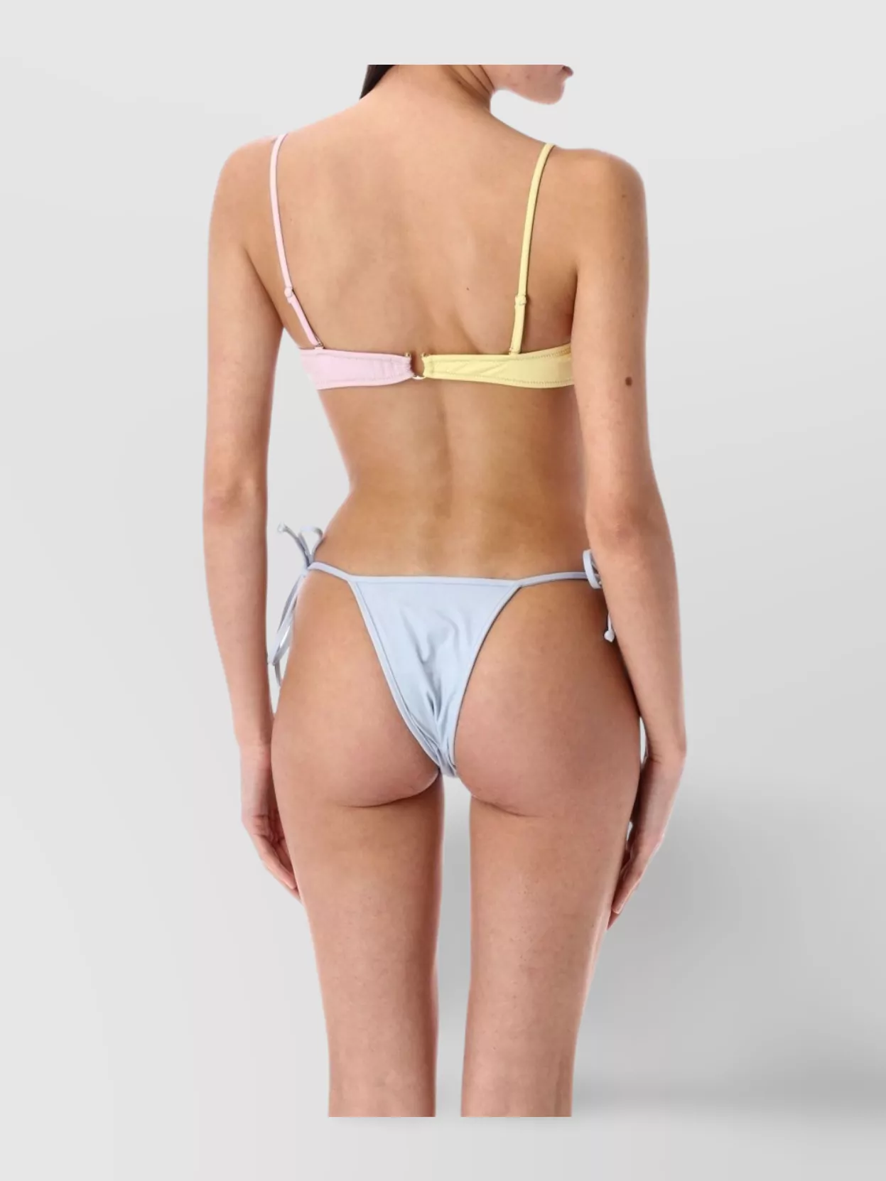 REINA OLGA ADJUSTABLE STRAPS COLOR-BLOCK TIE-SIDE BIKINI