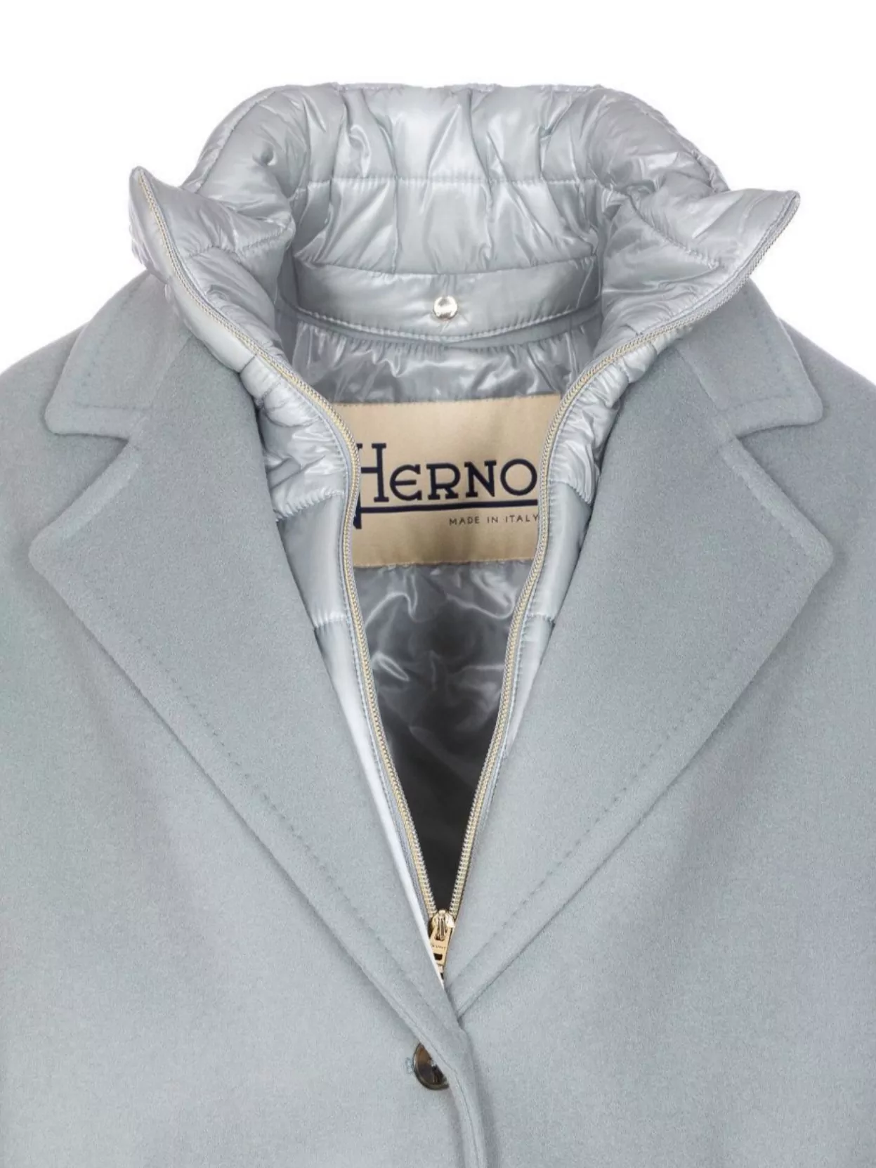 Herno High Neck Long Sleeve Single Breasted Coat