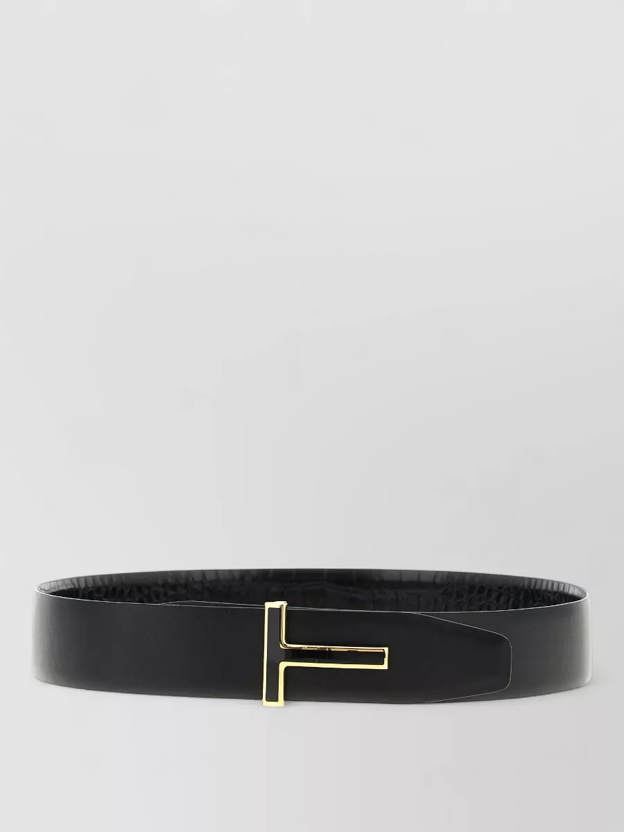 Tom Ford Reversible Belt Crocodile Texture Adjustable Length