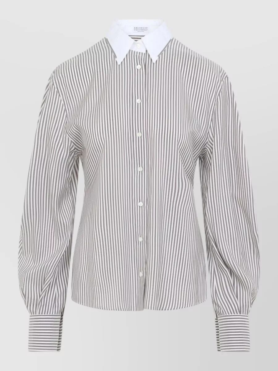 Brunello Cucinelli silk striped shirt