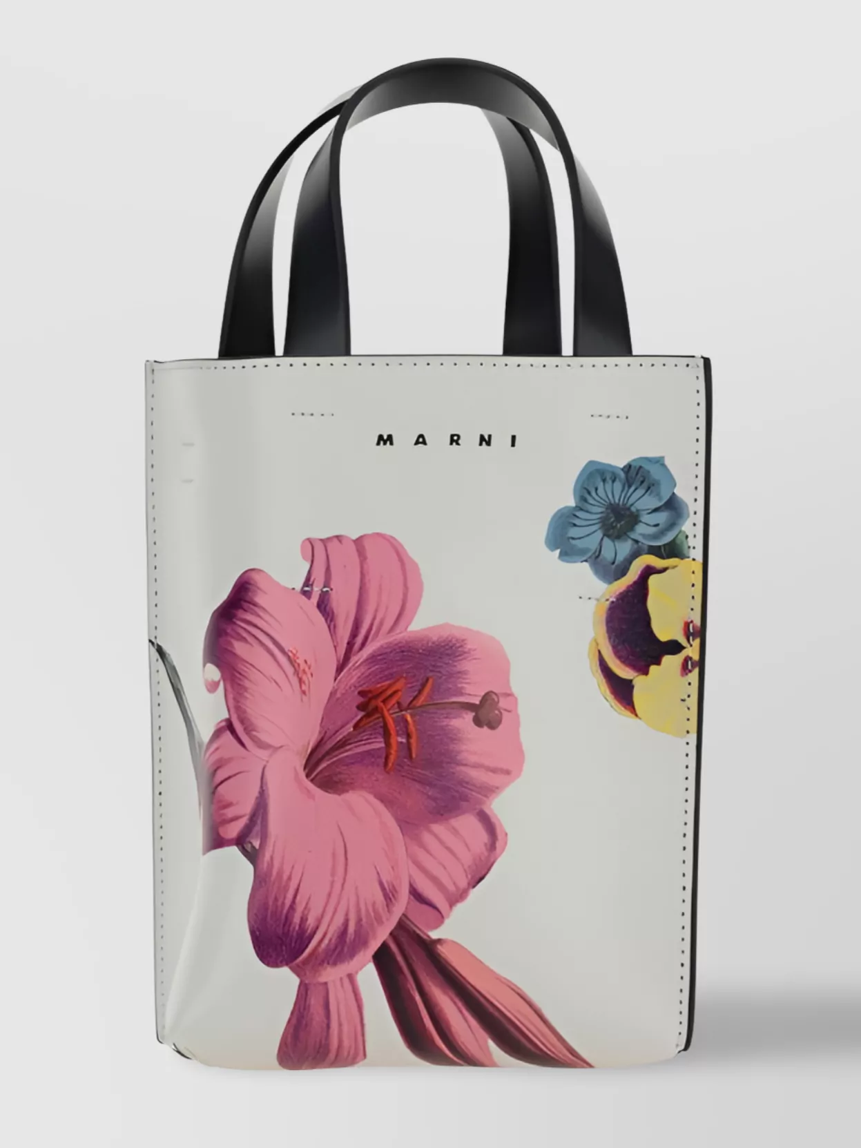 Shop Marni Graphic Floral Tote Bag