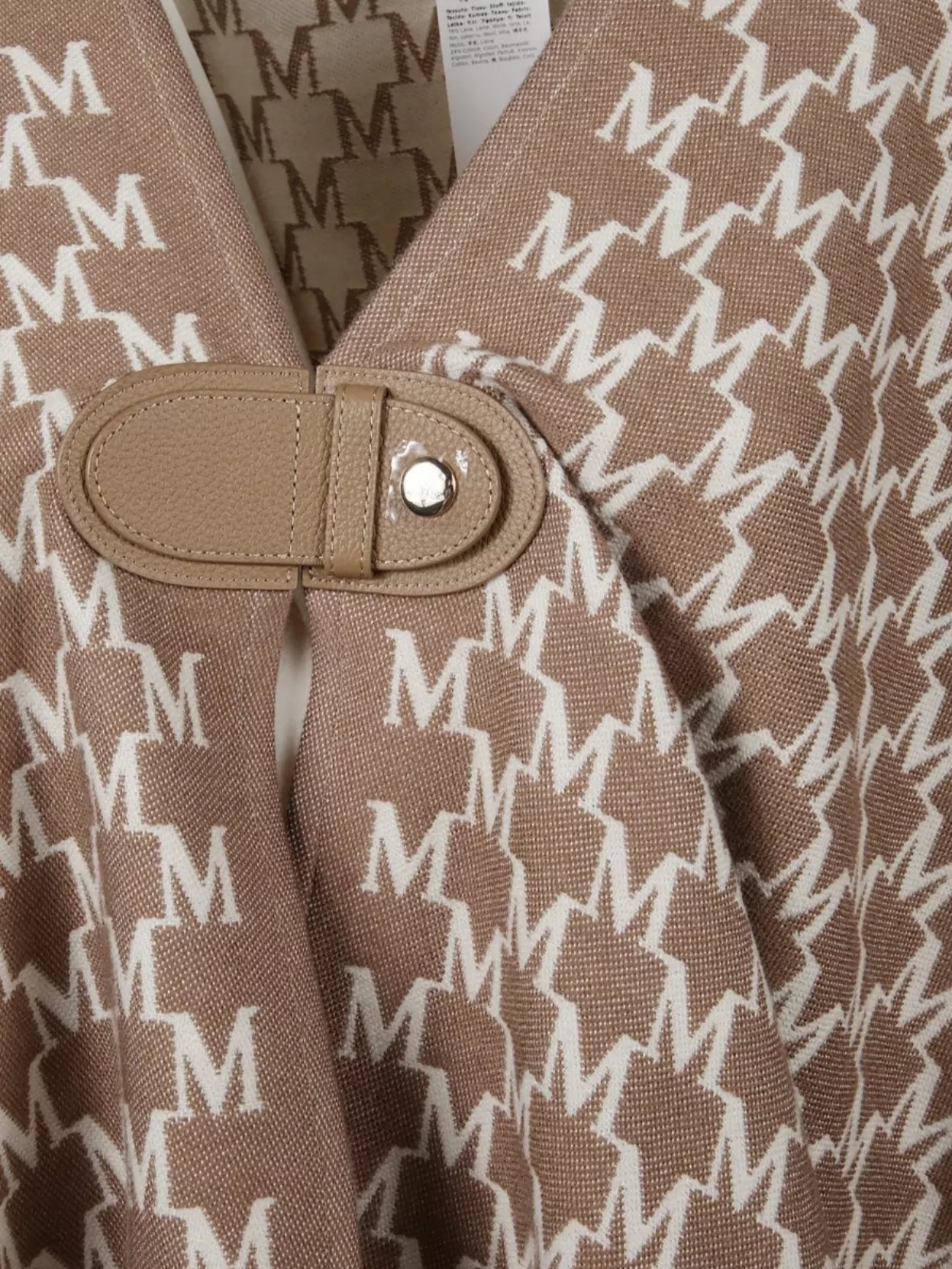 Max Mara Logo Scarf With Button Detail And Trim
