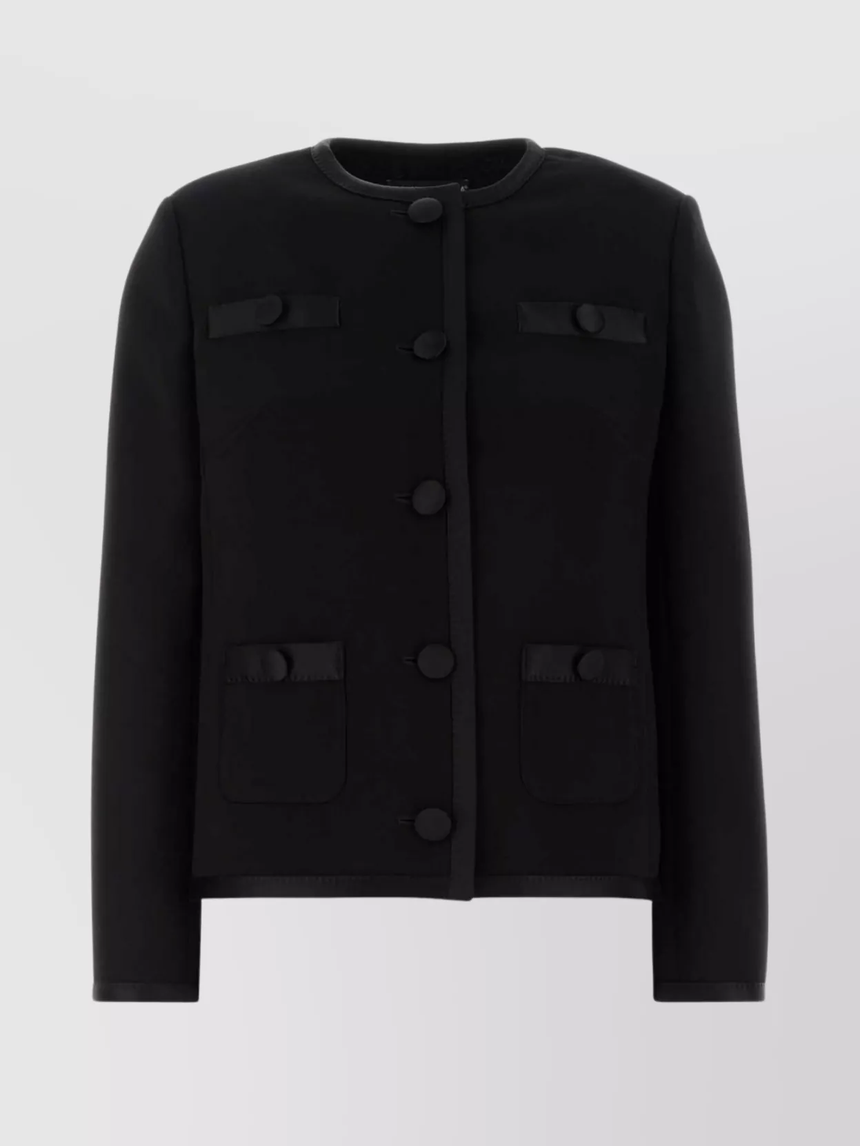 Dolce & Gabbana Tailored Wool Blend Blazer With Satin Trim In Black